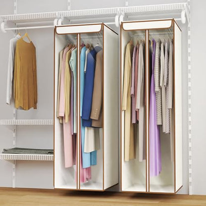 Univivi Garment Bags for Hanging Clothes, Cloth Bag 54 In, 2 PCS, Beige - color: Beige, size: 54"-2PCS