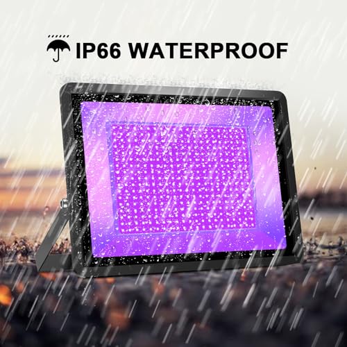 Black Lights 500W LED Black Flood Light with Plug(6ft Cable) for Body Paint, Fluorescent Poster, Neon Glow in The Dark Night - size: 500