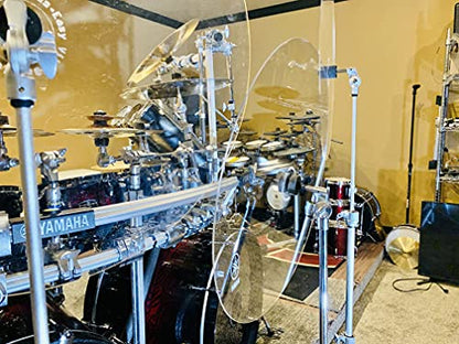 Portable Drum Shields Drum Sound Barrier 22 Inch - 4 Pack Sound Baffles Crystal Clear Acrylic Cymbals Shields Drums Kit, Muffles Live Recording Standard Mounting On All Cymbal Stands Acrylic Shield - size: 22 inch - 4 Pack