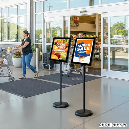 Sign Holder Stand 8.5x11 Inch - Pedestal Floor Standing Sign Holder with Adjustable 360° Rotating Display, Standing & Poster Sign Stand for Business, Mall, Schools, Restaurants – 1 Pack - size: Sign Holder Stand 8.5x11 – 1 Pack