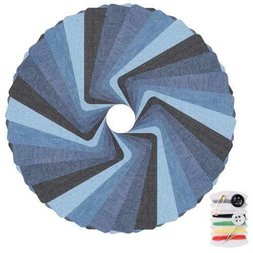Amrules Iron On Patches, 30 Pcs Fabric Repair Kit, 3.7" x 4.9" - color: Denim Blue, size: 4.9"x3.7"-30PCS