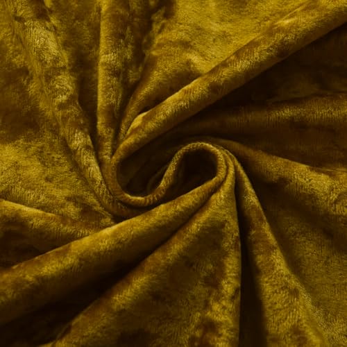 Yellow Velvet Curtains 2 Panels Set - 84 inches Long Room Darkening Luxury Distressed Crushd Velvet Rod Pocket Window Drapes for Living Room Bedroom 52" W x 84" L Mustard - color: Chartreuse, size: 52"W x 84"L (Pack of 2)
