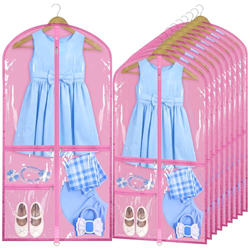Windyun 10 Pack Garment Bags Costumes Kids 40", Pink - color: Pink