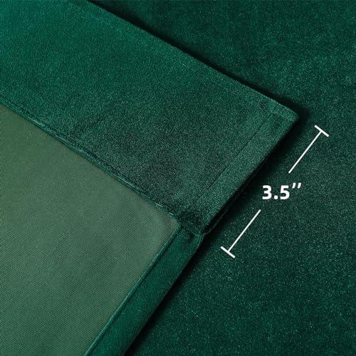 CUCRAF Dark Green Velvet 100% Blackout Curtains 63 inches Long, Thermal Insulated, Noise Reducing Rod Pocket Luxury Drapes for Bedroom Living Room(52x63 inches, 2 Panels) - color: Dark Green, size: 52"W x 63"L (Pack of 2)