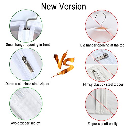 Garment Bags, Set of 5 Lightweight 33 Inch Suit Bags with Full Stainless Steel Zipper, Garment Bags for Storage/Closet/Travel (Translucent, 24 x33 Inches) - size: 24 x 33 Inch