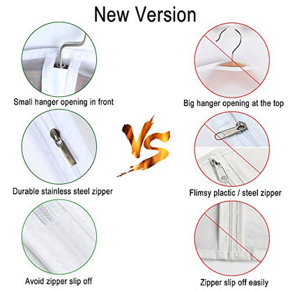 Garment Bags, Set of 5 Lightweight 33 Inch Suit Bags with Full Stainless Steel Zipper, Garment Bags for Storage/Closet/Travel (Translucent, 24 x33 Inches) - size: 24 x 33 Inch