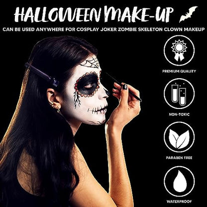 Spooktacular Creations 16 Pcs Halloween Family Makeup Kit Face Body Paint with Liquid Blood Gel, Fake Blood and More Easy On Makeup Set for Zombie Costume Cosplay Halloween Party Supplies