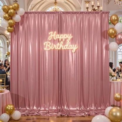 10x10ft Rose Gold Glitter Sequin Photo Backdrop Curtain for Parties - color: Rose Gold, size: 10 ft X 10 ft(2 Panels 5ft X 10ft)