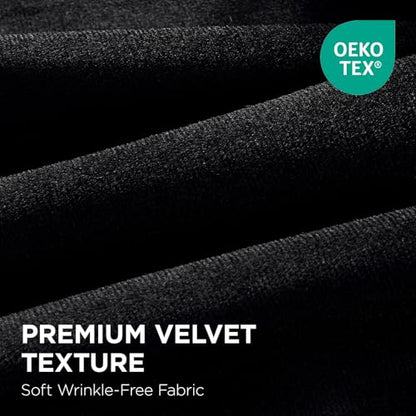 Joydeco 100% Blackout Curtains Velvet Black Out Curtain 96 Inch Drapes - color: Black, size: 42"W x 96"L (Pack of 2)