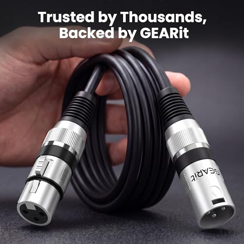 GEARit 22AWG OFC XLR Cables 1 FT 6-Pack Male to Female for Audio Rack Gear - size: 1 Foot