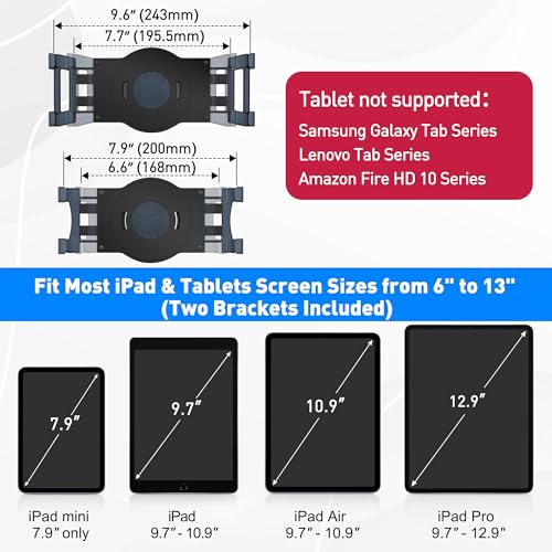 AboveTEK Retail Kiosk iPad Stand, 360° Rotating Commercial POS Tablet Stand, Fits 6"-13" (Screens) iPad mini Pro-Business Swivel Tablet Holder, for Store Office Reception Kitchen Desktop (Black) - color: Black