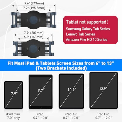 AboveTEK Retail Kiosk iPad Stand, 360° Rotating Commercial POS Tablet Stand, Fits 6"-13" (Screens) iPad mini Pro-Business Swivel Tablet Holder, for Store Office Reception Kitchen Desktop (Black) - color: Black