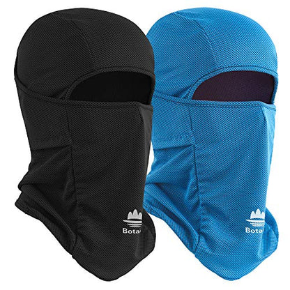 Balaclava Ski Mask, Sun Protection Breathable Face Cover Men Women - color: 2 Packs - Blue + Black