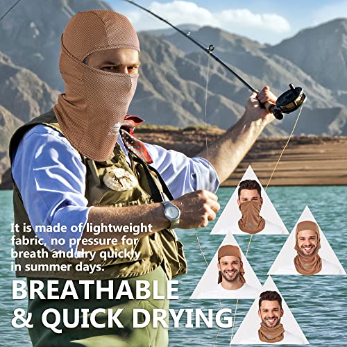 Balaclava Ski Mask, Sun Protection Breathable Face Cover Men Women - color: Brown