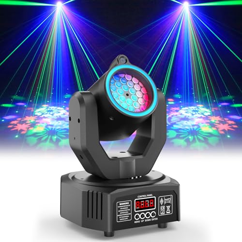 Mini Moving Head Light,30W LED Stage Lighting with Remote Control – Dot Beam/Pattern/Starry Sky Effects for Weddings, DJs, Disco, Church & Bar - color: 1-PACK