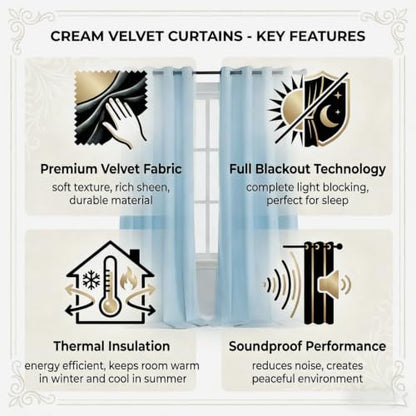 SNITIE Sky Blue 52”x84” Long Velvet Curtains with Grommet - 2P - color: Sky Blue, size: 52"W x 84"L (Pack of 2)