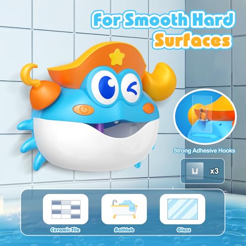 Bath Toys,Light Up Baby Bath Toys Bath Bubble Machine with Colourful RGB Light Great Birthday for Toddler Boys and Girls Tub Toy for Kids Ages 1-3 4-8 - color: Blue