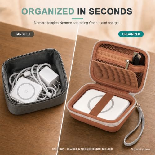 Hard Travel Case for Iseyyox for RTOPS for QUZUDN 3 in 1 Wireless Charger - color: Brown