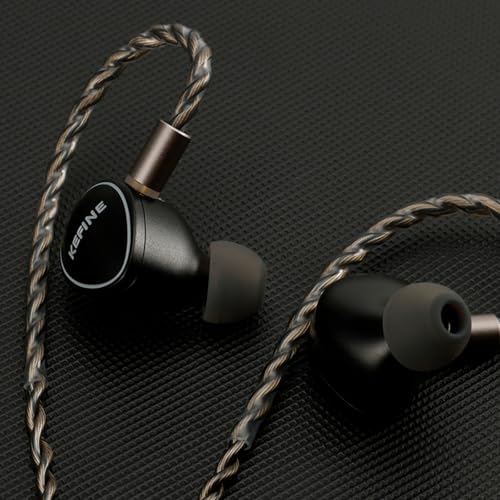 Kefine Quatio 2DD + 2BA Hybrid In Ear Monitor HiFi IEM Wired Earbuds | with 3 Tuning Nozzles, CNC Aluminum Shell, Detachable Silver-Plated 2Pin Cable, Earphones for Audiophiles Musicians Gamers