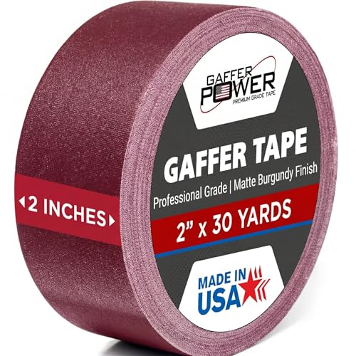 Gaffer Power Burgundy Gaffer Tape 2” x 30 Yards – Professional Grade, Made in the USA - color: Burgundy, size: 2 inches x 30 yards | 1 pack
