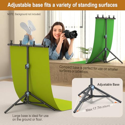LINCO Lincostore Small Backdrop Stand 2.2x2.6ft T-Shape Portable Table Top Backdrop Stand with Carrying Bag, 4 Spring Clamps for Photography Mini Backdrop