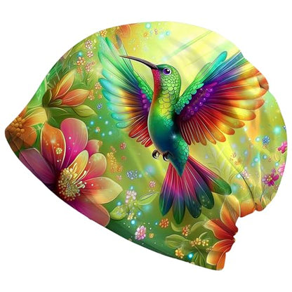 Art Owl Women's Slouchy Beanie Hat Cute Turban Hats Cancer Headwear Caps Baggy Skull Sleep Scarf - color: Floral Bird