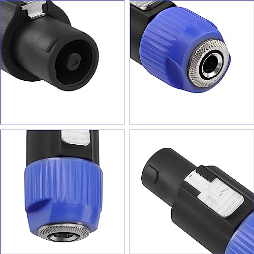 MEIRIYFA Speakon to 1/4 6.35mm Adapter Connector NL4FX 4-Pole SpeakON Male to 1/4 Inch TS Female Mono Plug Twist Lock Cable Adapter for NL4FC, NL4FX, NLT4X, NL2FC（2 PCS - size: Small