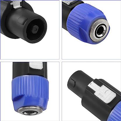 MEIRIYFA Speakon to 1/4 6.35mm Adapter Connector NL4FX 4-Pole SpeakON Male to 1/4 Inch TS Female Mono Plug Twist Lock Cable Adapter for NL4FC, NL4FX, NLT4X, NL2FC（2 PCS - size: Small