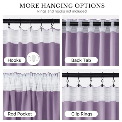 NICETOWN Lilac Purple Velvet Curtains & Drapes for Girls' Bedroom 84" Long - color: Lilac Purple, size: 52"W x 84"L (Pack of 2)