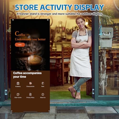 USCNC X Banner Stand Adjustable Fit Banner 23 x 63 to 32 x 78 Inch(STAND ONLY), Portable Travel Bag,Suitable for advertising, stores, exhibitions, restaurants, events, birthday parties, and other occasions (4 Pack) - size: 4 Pack