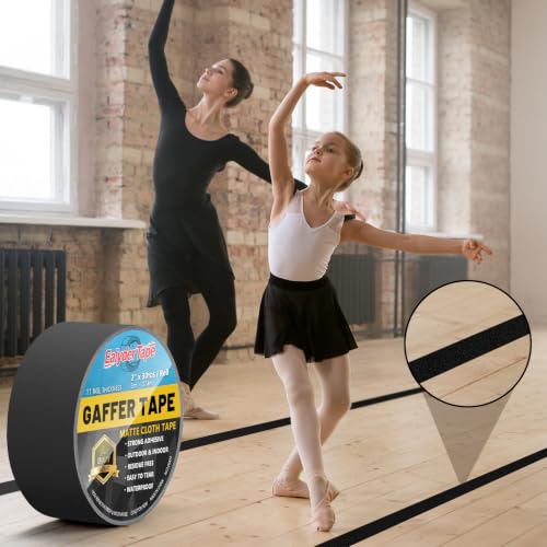 5 Pack Black Gaffers Tape 2" x 30Yd Heavy Duty Waterproof No Residue | Heavy duty gaffers tape for stage, cable management & repairs. Waterproof, non-reflective, easy tear by hand.
