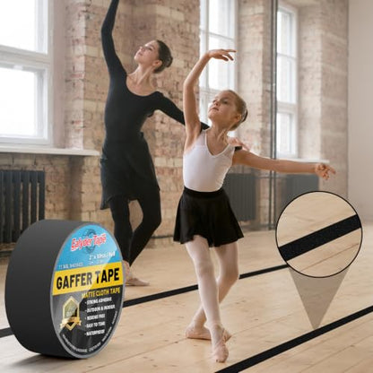 5 Pack Black Gaffers Tape 2" x 30Yd Heavy Duty Waterproof No Residue | Heavy duty gaffers tape for stage, cable management & repairs. Waterproof, non-reflective, easy tear by hand.