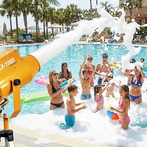 1200W Party Foam Machine, Pool Water Toys, Bubble Machine with 3pcs Foam Granules and Water Tank, Holiday & Birthday, Business Celebrations, - color: Yellow Foam Machine