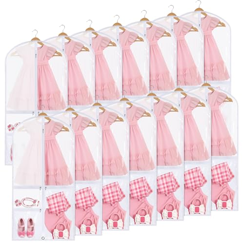 14 Pcs Garment Bags Costumes, White, Classic - color: White, size: Classic
