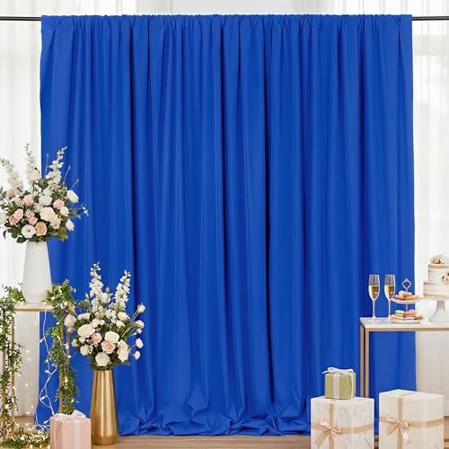 Royal Blue Backdrop Curtains 10ftx10ft Wedding Polyester Photo Drapes - color: Royal Blue, size: 2 Panels 5ft X 10ft