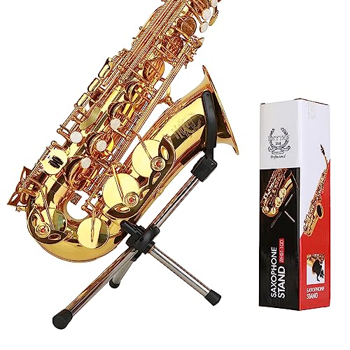 RHYTHM Foldable Alto Saxophone Stand Stainless Steel Sax Stand Holder Portable Saxophone Bracket Adjustable Stand - color: Alto Saxophone Stand