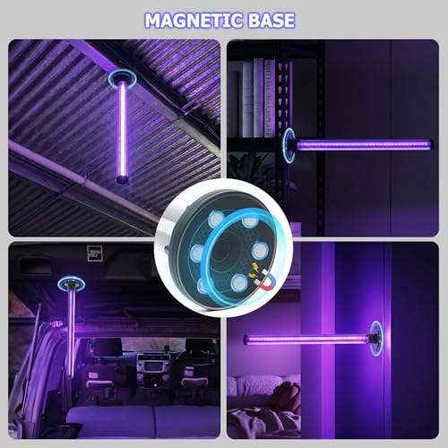 15W LED Black Lights, Vertical Standing Table Blacklight Fixture, 390-400nm, Desktop Led Black Light with Stand, 5FT Cord and Switch,Black Lights Party Supplies, 1pack