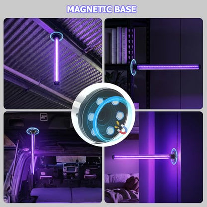 15W LED Black Lights, Vertical Standing Table Blacklight Fixture, 390-400nm, Desktop Led Black Light with Stand, 5FT Cord and Switch,Black Lights Party Supplies, 1pack