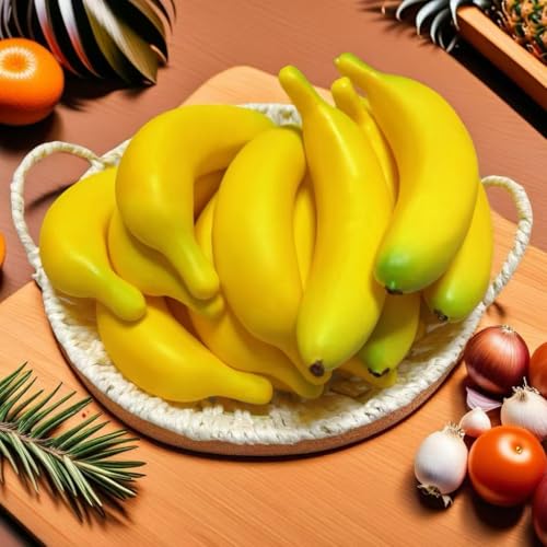 15pcs Fake Individual Banana, Artificial Yellow Bananas Lifelike Simulation Fake Fruit Home House Kitchen Decoration - color: 15pcs Fake Banana