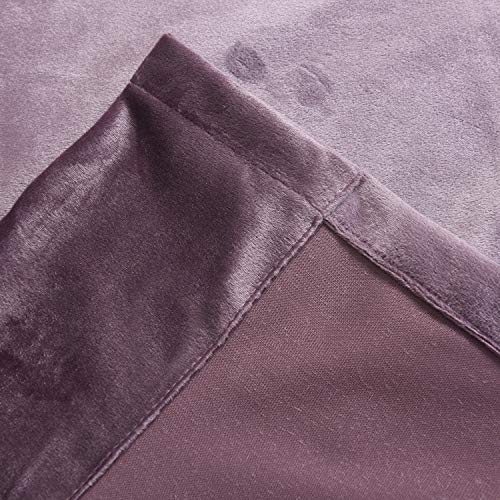 Roslynwood Velvet Lavender Curtain 63 inches Long - Curtains Light Blocking Rod Pocket Thermal Insulated Window Drapes for Dining Room/Living Room, 52Wx63L,2 Panels - color: Lavender, size: 52"W x 63"L (Pack of 2)