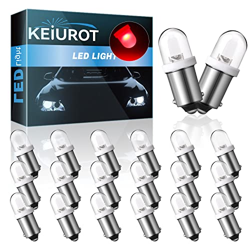 Keiurot GE44 47 755 Bulb BA9S Pinball Led Bulbs,DC 6V/6.3V, Red 20Pack - color: Red Pinball Led Bulbs 6V