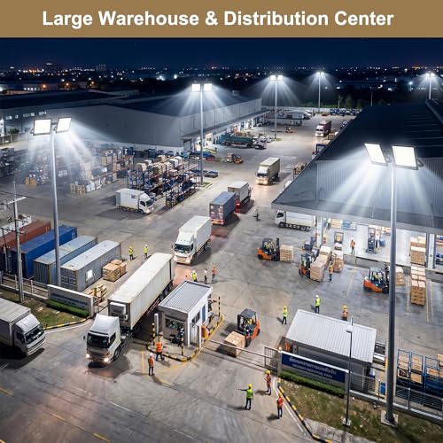 XXBSAZ 400W LED Flood Lights Outdoor 40000LM 6500K Daylight, AC85–277V, High-Power Commercial Work Lights IP66 Waterproof, Stadium Security Lights for Parking Lots Warehouses and Construction
