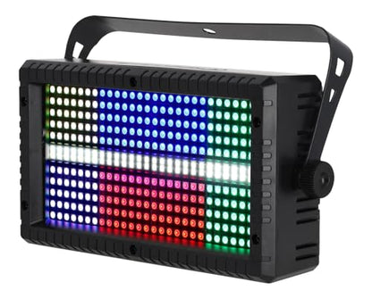 Rockville STAGE PANEL 336 Visual Effect Light, Wash + Matrix Combo, 50 Watts, Strobe Effects, 30 Channel DMX Control, 10 Auto and Sound Programs Ideal for DJ Booths, Clubs, Parties, and Stage Lighting | 280 RGB LEDs, 56 White Strobe LEDs, 30 DMX Channels,