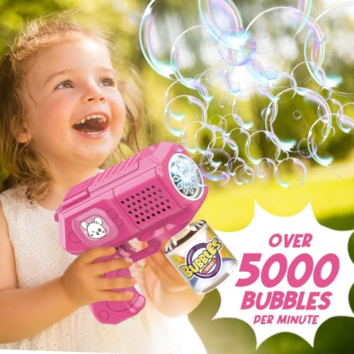 3 Pack Bubble Guns with Bubble Solution, Boys Girls Toys Gifts 3+ - color: Blue+green+pink