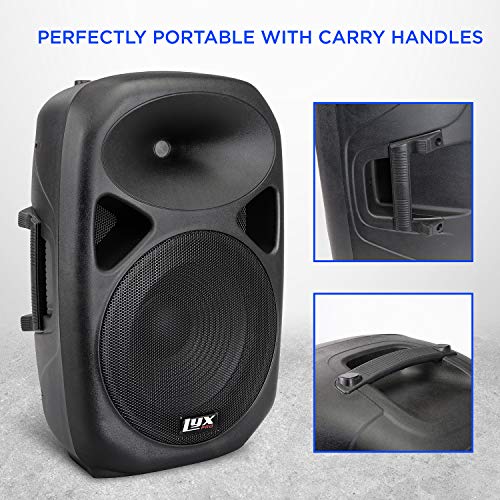LyxPro SPA12 12" Portable PA Speaker System With Metal Tripod Stand Combo Kit Power Active Powerful Amplifier Equalizer Bluetooth SD Slot USB MP3 XLR 1/4" 1/8" 3.5mm Inputs Remote Control - size: 12 Inch + Stand