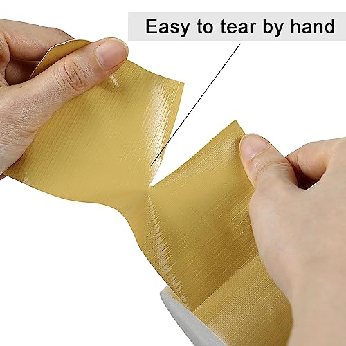 3 Inch Tan Brown Duct Tape Waterproof,Heavy Duty,3 Inch x 60 Yards,9 Mil Industrial Grade Light Brown Duct Tape,No Residue,Strong,Flexible and All Weather,Professional for Indoor & Outdoor Use - color: tan