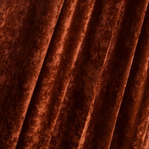 Luxury Crushed Rust Velvet Curtains 2 Panels Set - 84 inches Long Room Darkening Luxury Distressed Velvet Rod Pocket Window Drapes for Living Room Bedroom 52" W x 84" L - color: Rust, size: 52"W x 84"L (Pack of 2)