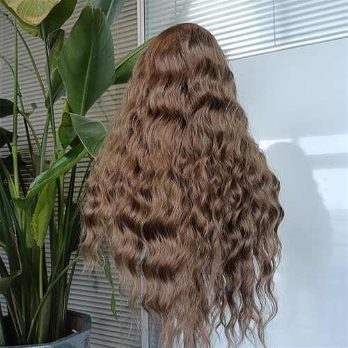 RONGDUOYI Brown Body Wave Lace Front Wig 13x4 Synthetic Hair For Women Glueless Wig Heat Resistnt Natural Hairline Long Hair Daily Wear Cosplay - color: Brown 10