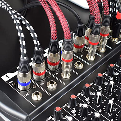 3.5 mm to Dual XLR Male Y Splitter Cable, 10 Feet Stereo 1/8 Mini TRS Headphone Jack to L/R Double XLR Male Aux Cord, Noise Free, Nylon Braided, for Studio Monitor Speaker and Phones