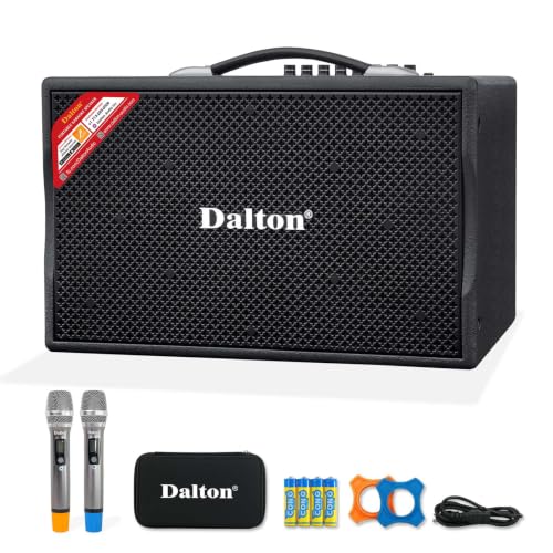 250W RMS Dalton KS8Pro Portable Karaoke Machine for Adults with Bluetooth Speaker, Speakers Bluetooth Wireless with 8 Inch Subwoofer, Dual Mic Support, USB AUX Inputs for Home and Swimming Party